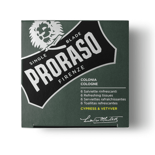 Proraso hajustettu kosteuspyyhe Cypress &amp; Vetyver